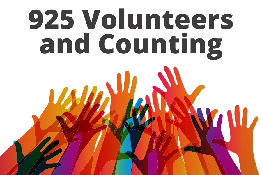 925 Volunteers and Counting Graphic